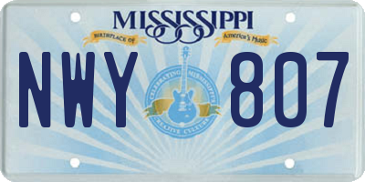 MS license plate NWY807