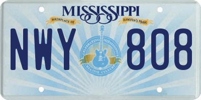 MS license plate NWY808