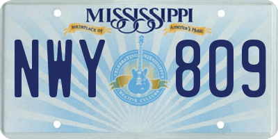 MS license plate NWY809