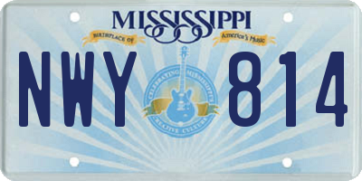 MS license plate NWY814