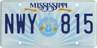 MS license plate NWY815