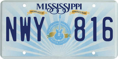 MS license plate NWY816