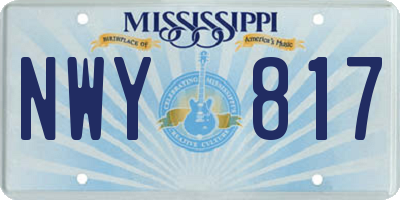 MS license plate NWY817