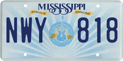 MS license plate NWY818