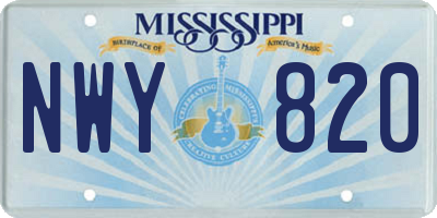 MS license plate NWY820