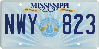 MS license plate NWY823