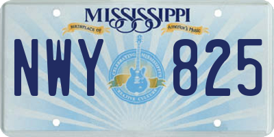 MS license plate NWY825