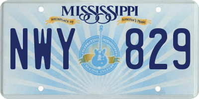 MS license plate NWY829