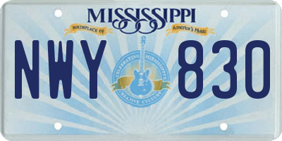 MS license plate NWY830