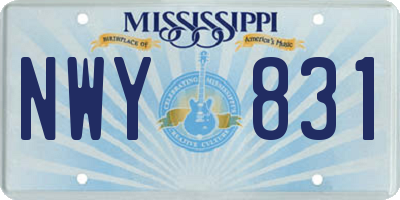 MS license plate NWY831