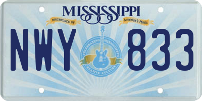 MS license plate NWY833