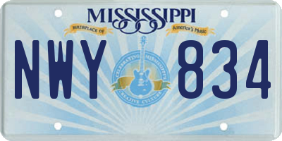 MS license plate NWY834