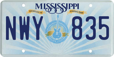 MS license plate NWY835