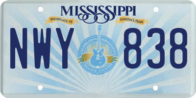 MS license plate NWY838