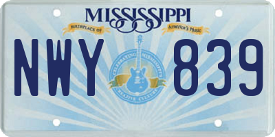 MS license plate NWY839