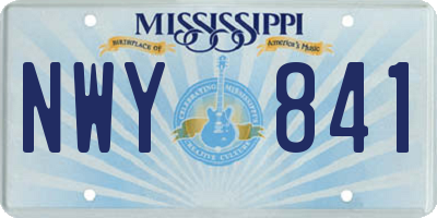 MS license plate NWY841