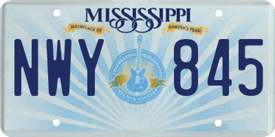 MS license plate NWY845