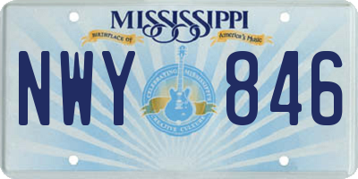 MS license plate NWY846