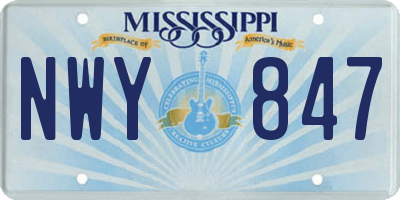 MS license plate NWY847
