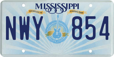 MS license plate NWY854
