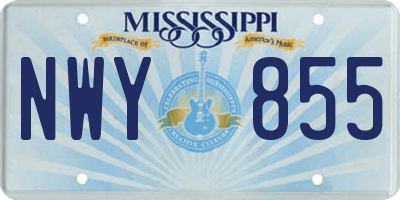 MS license plate NWY855
