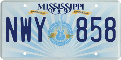 MS license plate NWY858