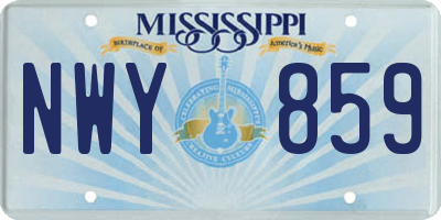 MS license plate NWY859