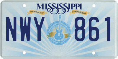 MS license plate NWY861