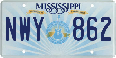 MS license plate NWY862