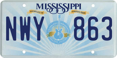 MS license plate NWY863