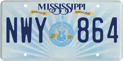 MS license plate NWY864