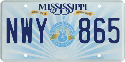 MS license plate NWY865