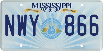MS license plate NWY866