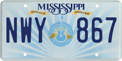 MS license plate NWY867