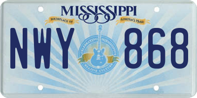 MS license plate NWY868