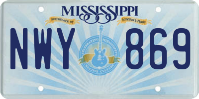 MS license plate NWY869