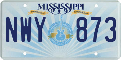 MS license plate NWY873