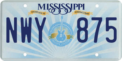 MS license plate NWY875