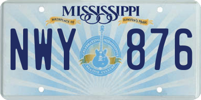 MS license plate NWY876