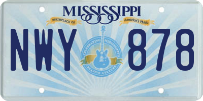 MS license plate NWY878