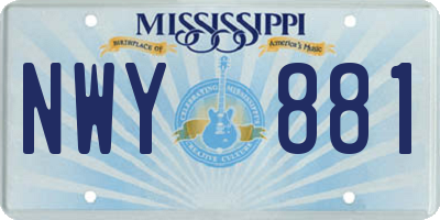 MS license plate NWY881