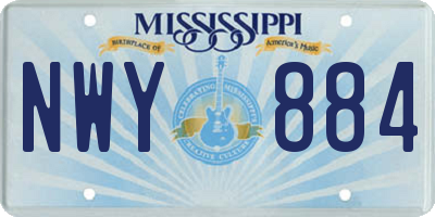 MS license plate NWY884