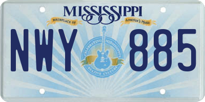 MS license plate NWY885