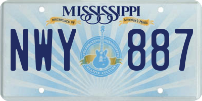 MS license plate NWY887