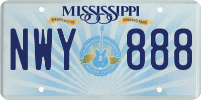 MS license plate NWY888