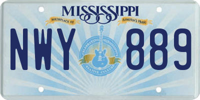 MS license plate NWY889