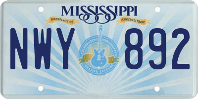 MS license plate NWY892