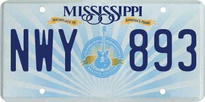 MS license plate NWY893
