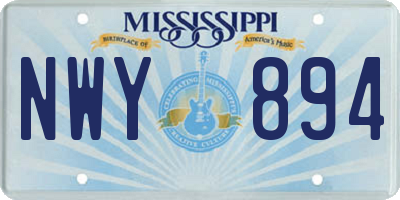 MS license plate NWY894