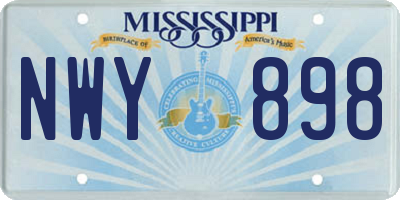 MS license plate NWY898